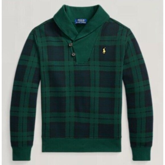 Polo Ralph Lauren Seasonal Fleece-Isposhawl Plaid‎ Green Blue Set Boys L (14/16) - Picture 2 of 12